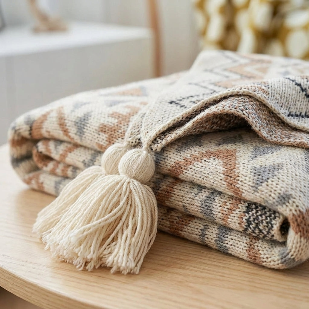 Nordspur | Tasselune Knitted Tassel Throw Blanket