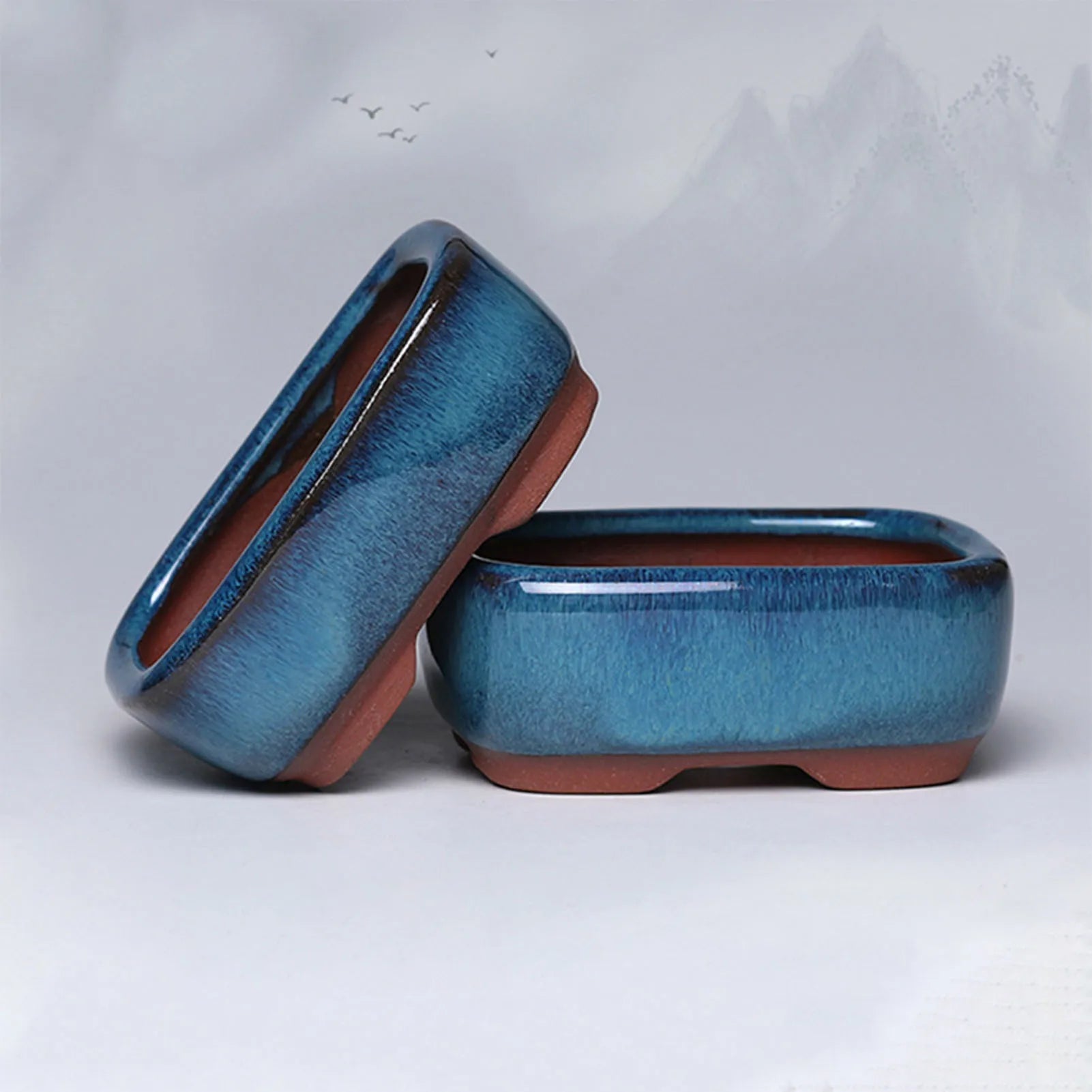 Nordspur | Terraventi Glazed Rectangular Low-Profile Plant Pot