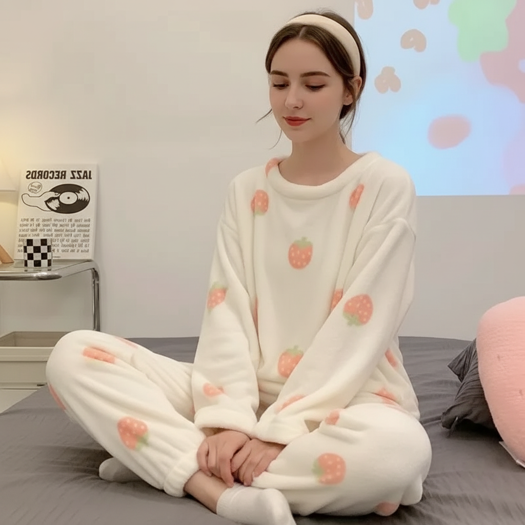 Nordspur | Thick Coral Velvet Pajama Set