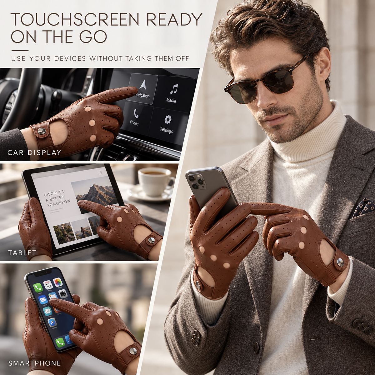 Nordspur | Thin Vegan-Leather Driver Gloves