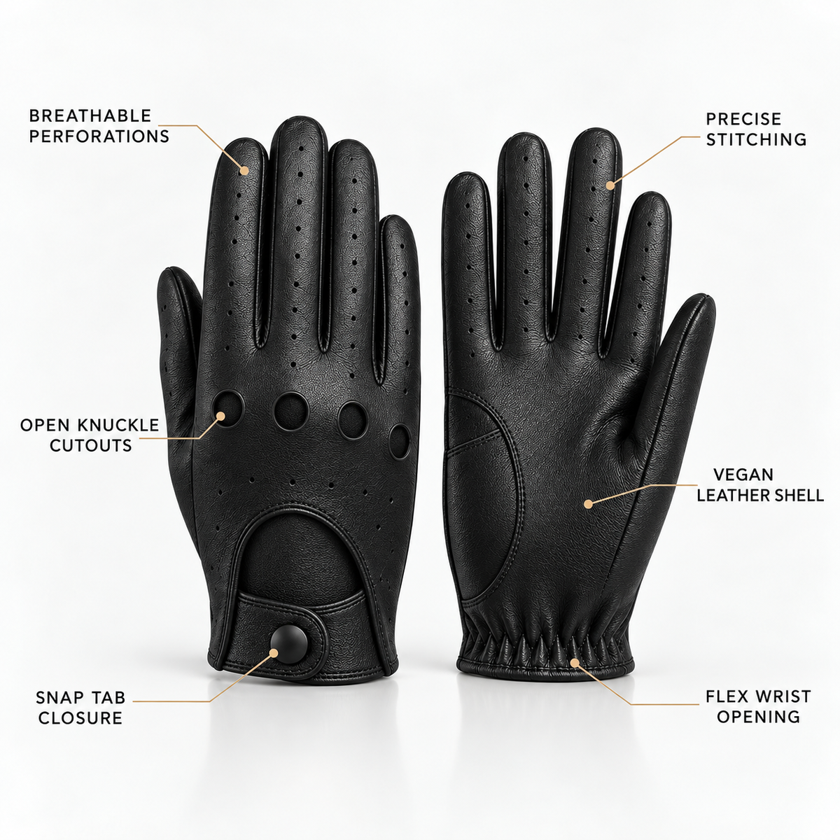 Nordspur | Thin Vegan-Leather Driver Gloves