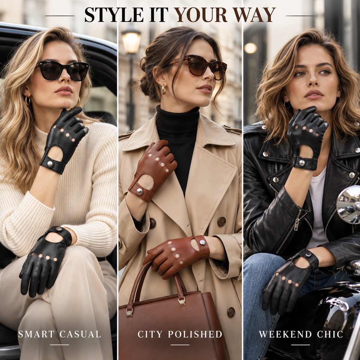 Nordspur | Thin Vegan-Leather Driver Gloves