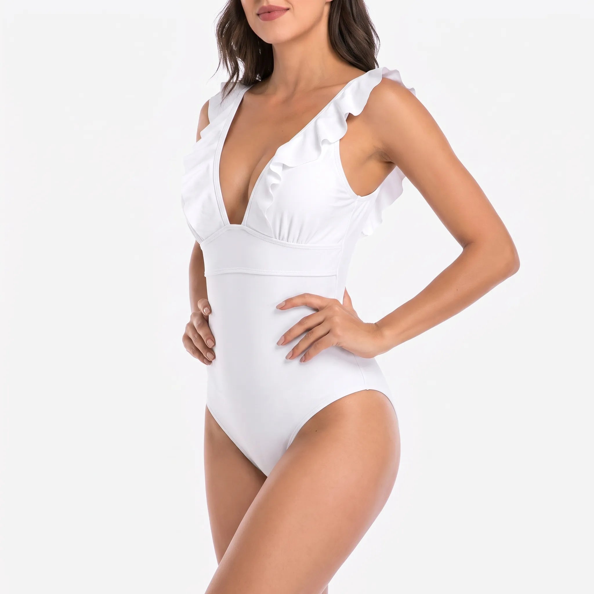 Nordspur | Tidelia Ribbed Ruffle One Piece Swimsuit