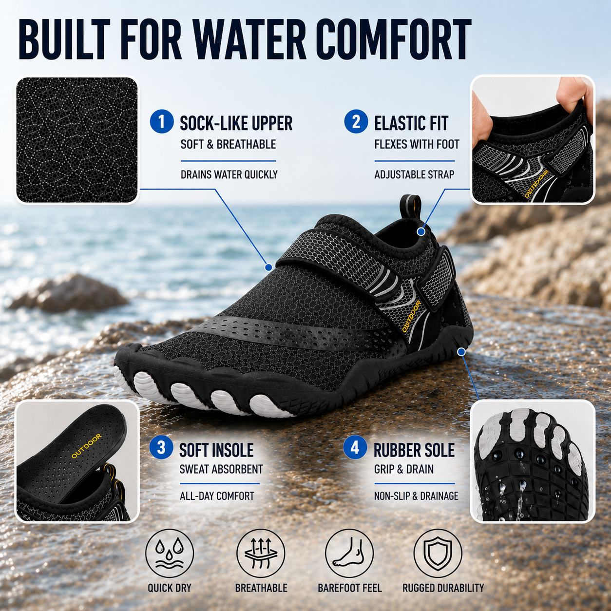 Nordspur | Tidewade Five-Toe Quick-Dry Aqua Shoe