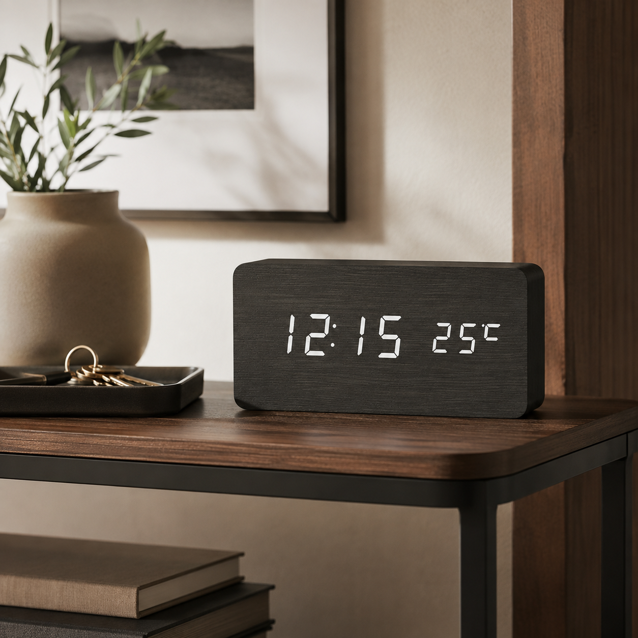 Nordspur | Timberlyte Wood Finish Digital Alarm Clock