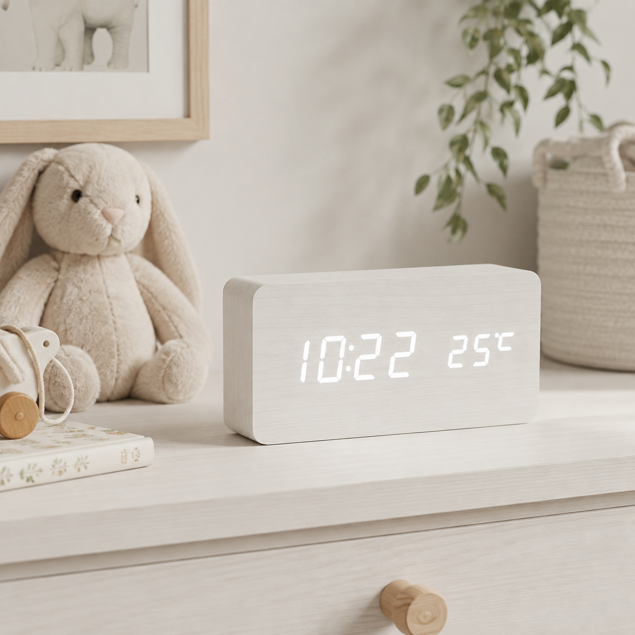 Nordspur | Timberlyte Wood Finish Digital Alarm Clock