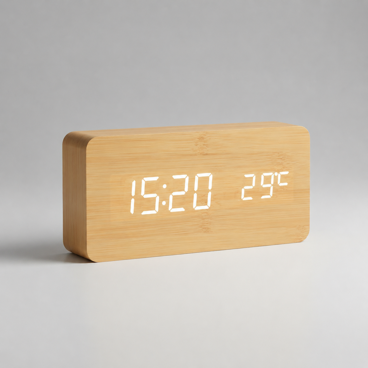 Nordspur | Timberlyte Wood Finish Digital Alarm Clock