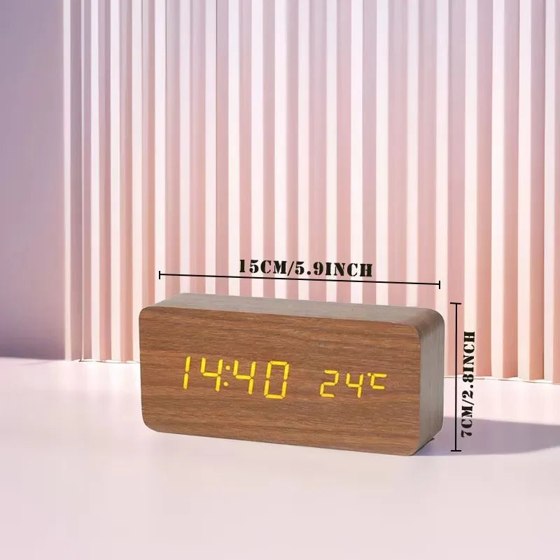 Nordspur | Timberlyte Wood Finish Digital Alarm Clock