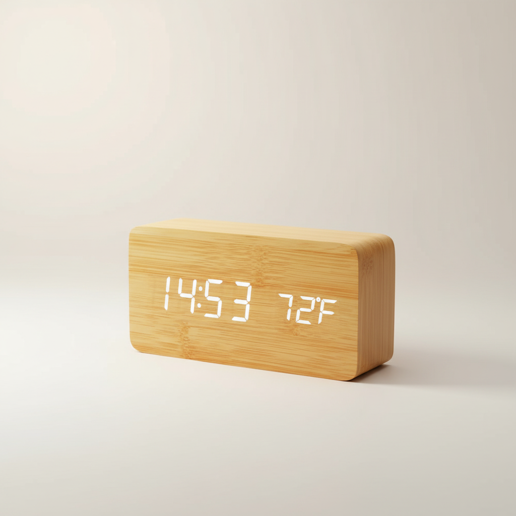 Nordspur | Timberlyte Wood Finish Digital Alarm Clock