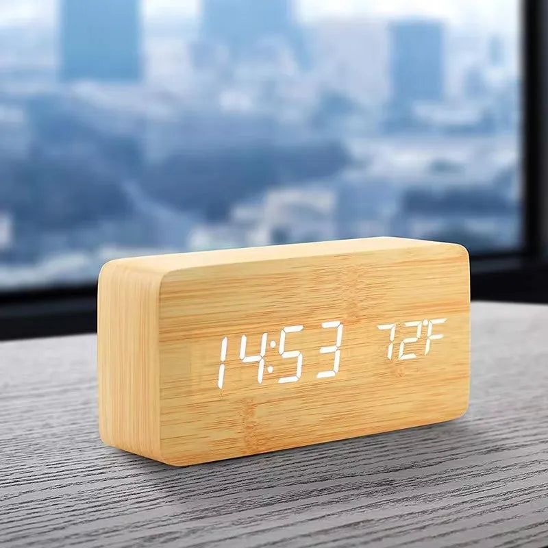 Nordspur | Timberlyte Wood Finish Digital Alarm Clock