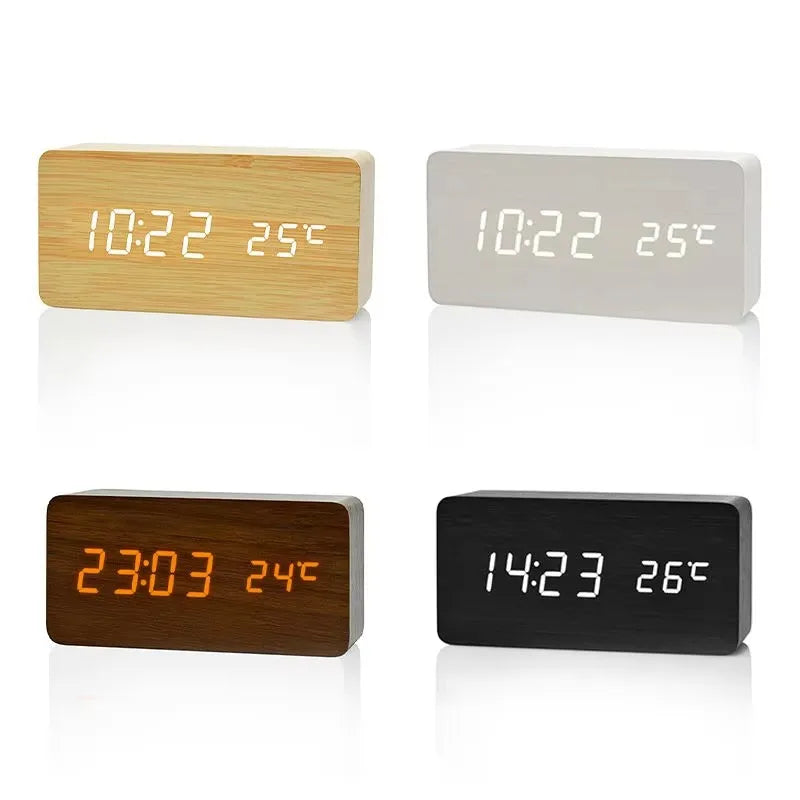 Nordspur | Timberlyte Wood Finish Digital Alarm Clock