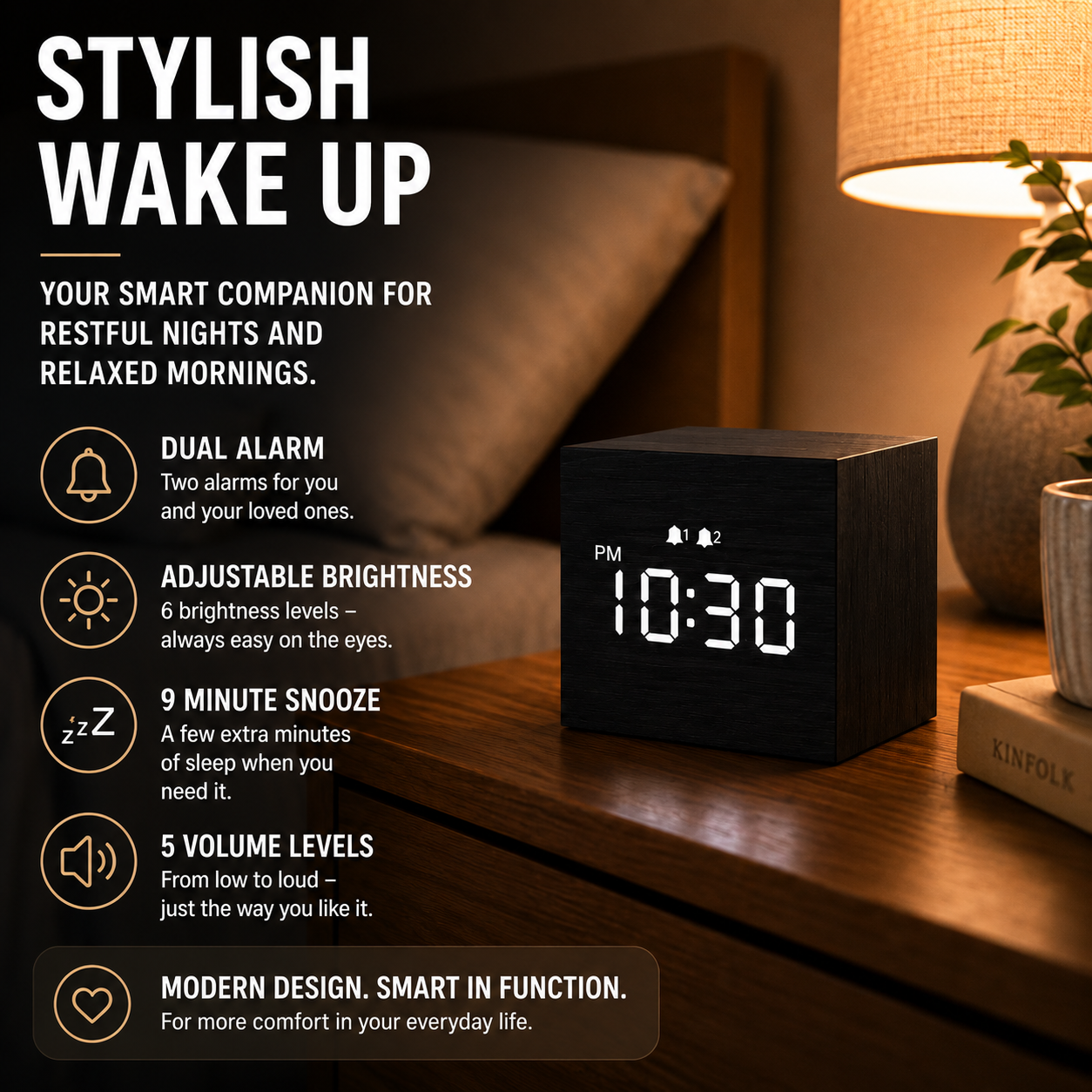 Nordspur | Timbrik Square Wooden Digital Clock