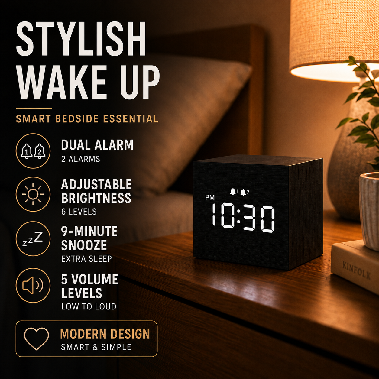 Nordspur | Timbrik Square Wooden Digital Clock