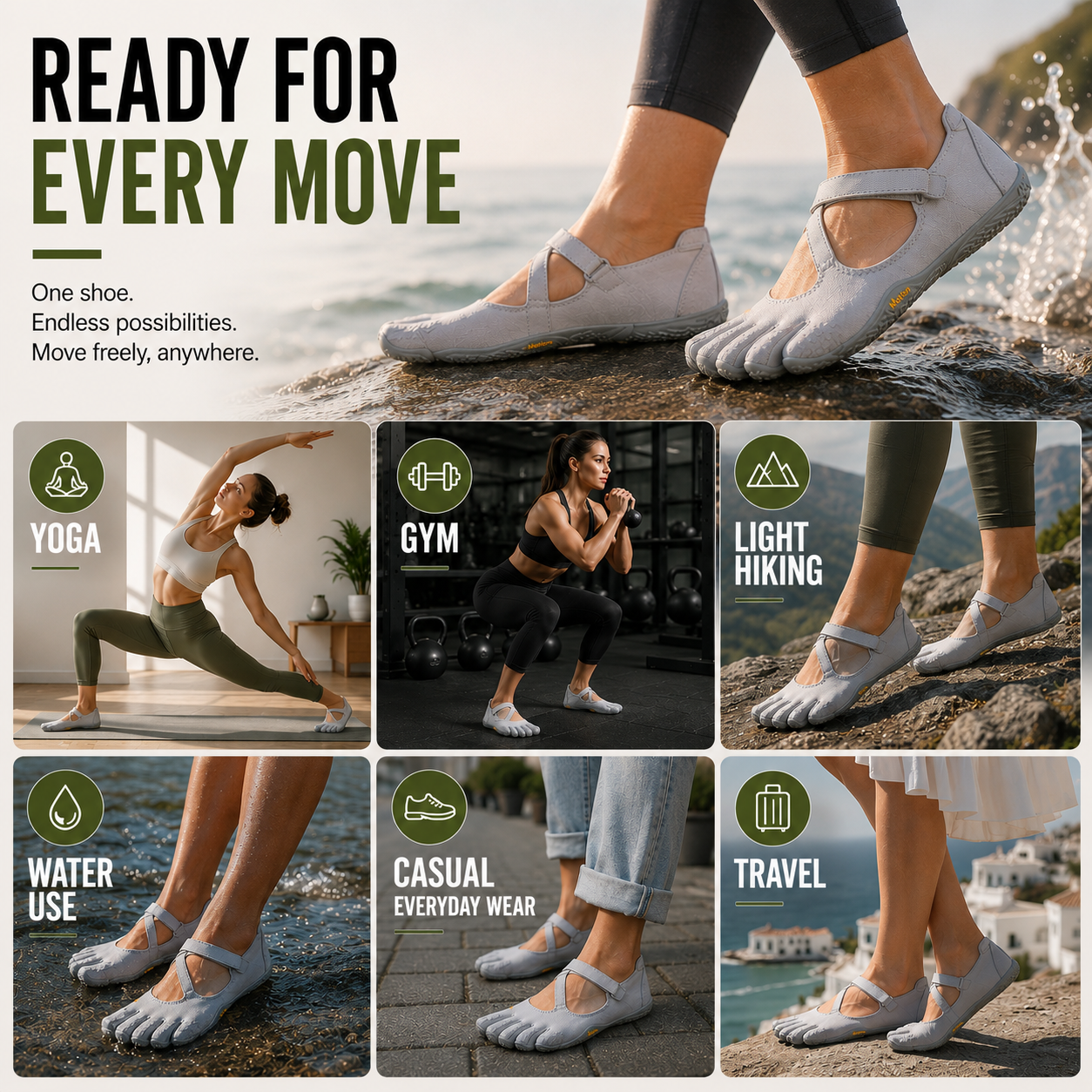 Nordspur | Toevara Five-Toe Minimalist Flat Shoe