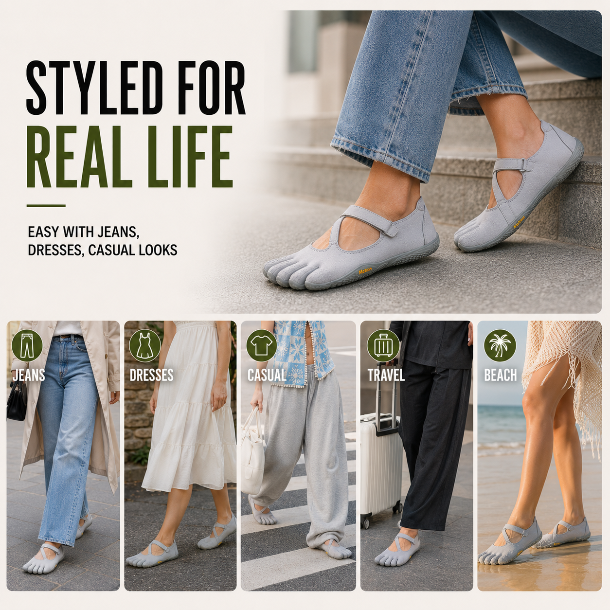 Nordspur | Toevara Five-Toe Minimalist Flat Shoe