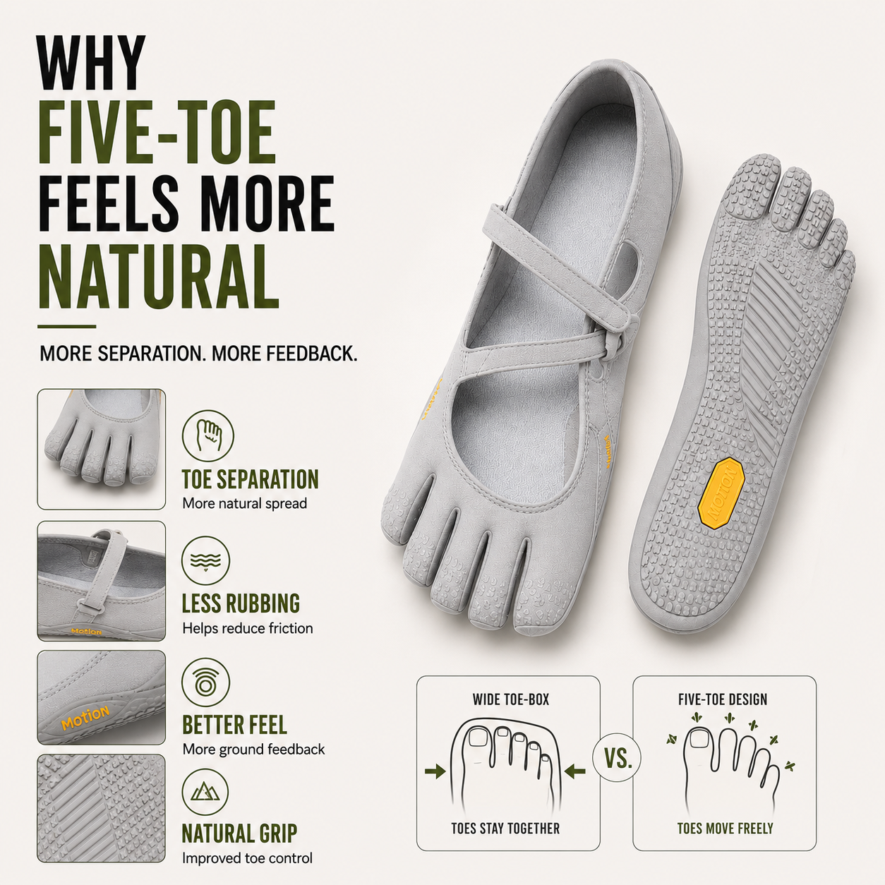 Nordspur | Toevara Five-Toe Minimalist Flat Shoe