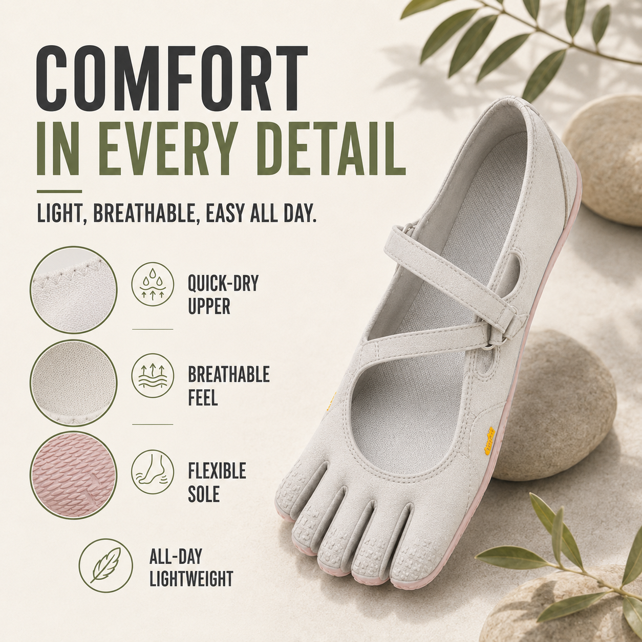 Nordspur | Toevara Women's Five-Toe Barefoot Shoes | Room for Toes to Spread
