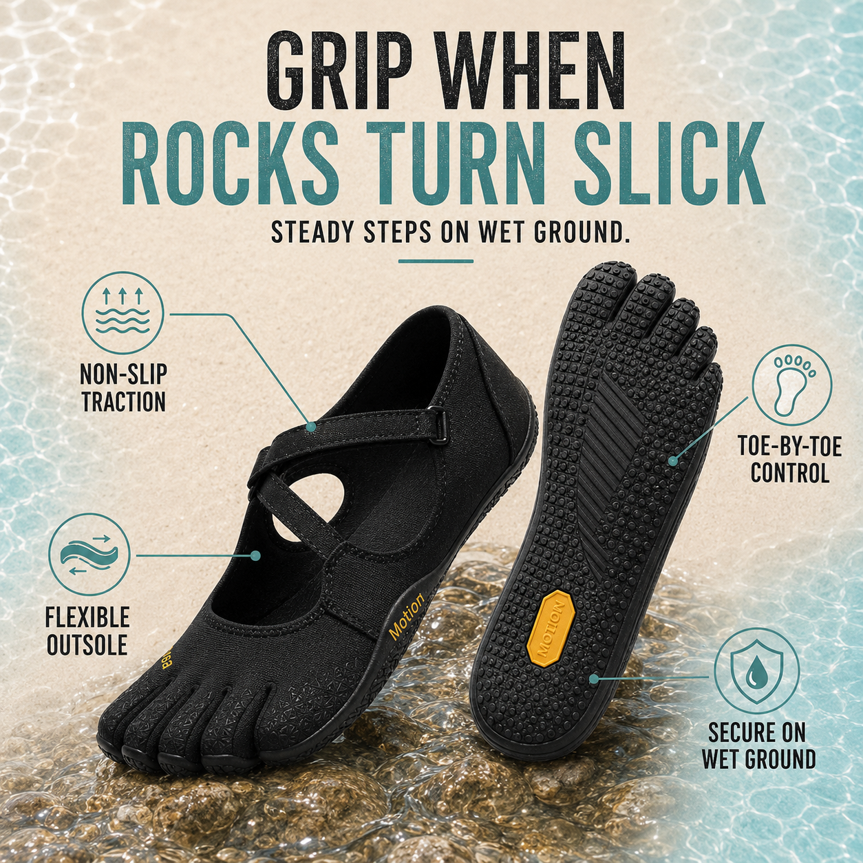Nordspur | Toevara Women's Five-Toe Water Shoes | Quick-Dry Non-Slip Barefoot