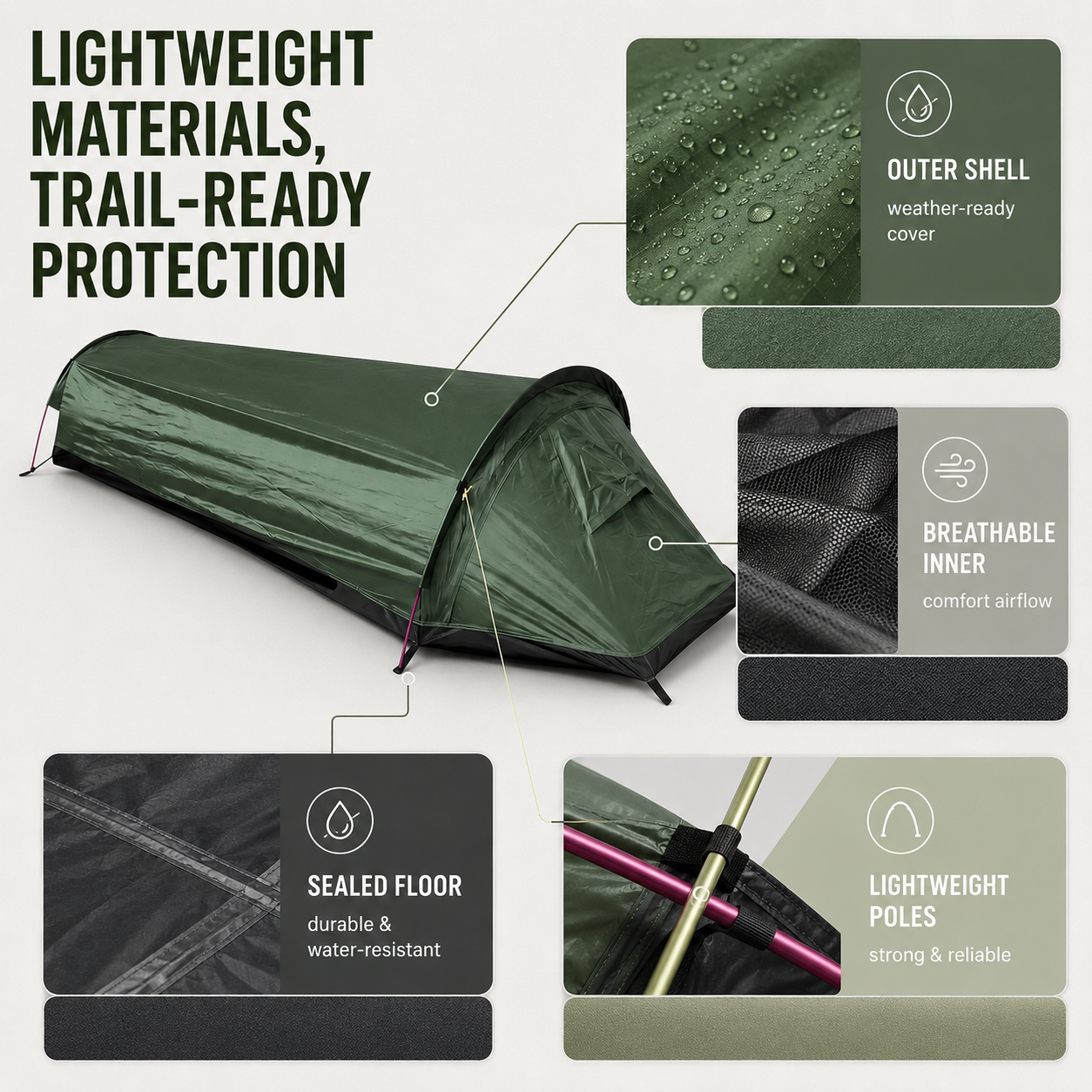 Nordspur | TrailLumen Single Person Tunnel Tent