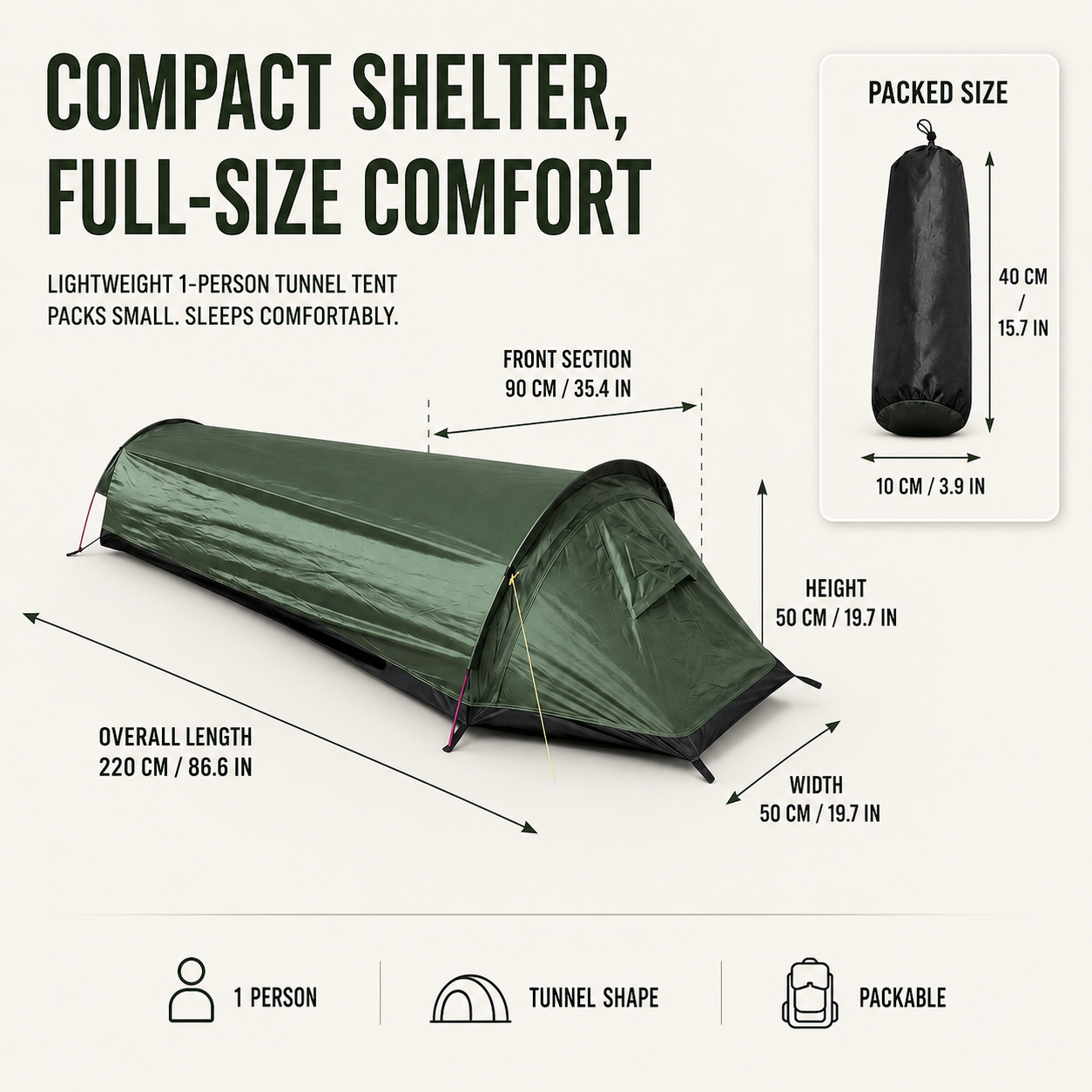 Nordspur | TrailLumen Single Person Tunnel Tent
