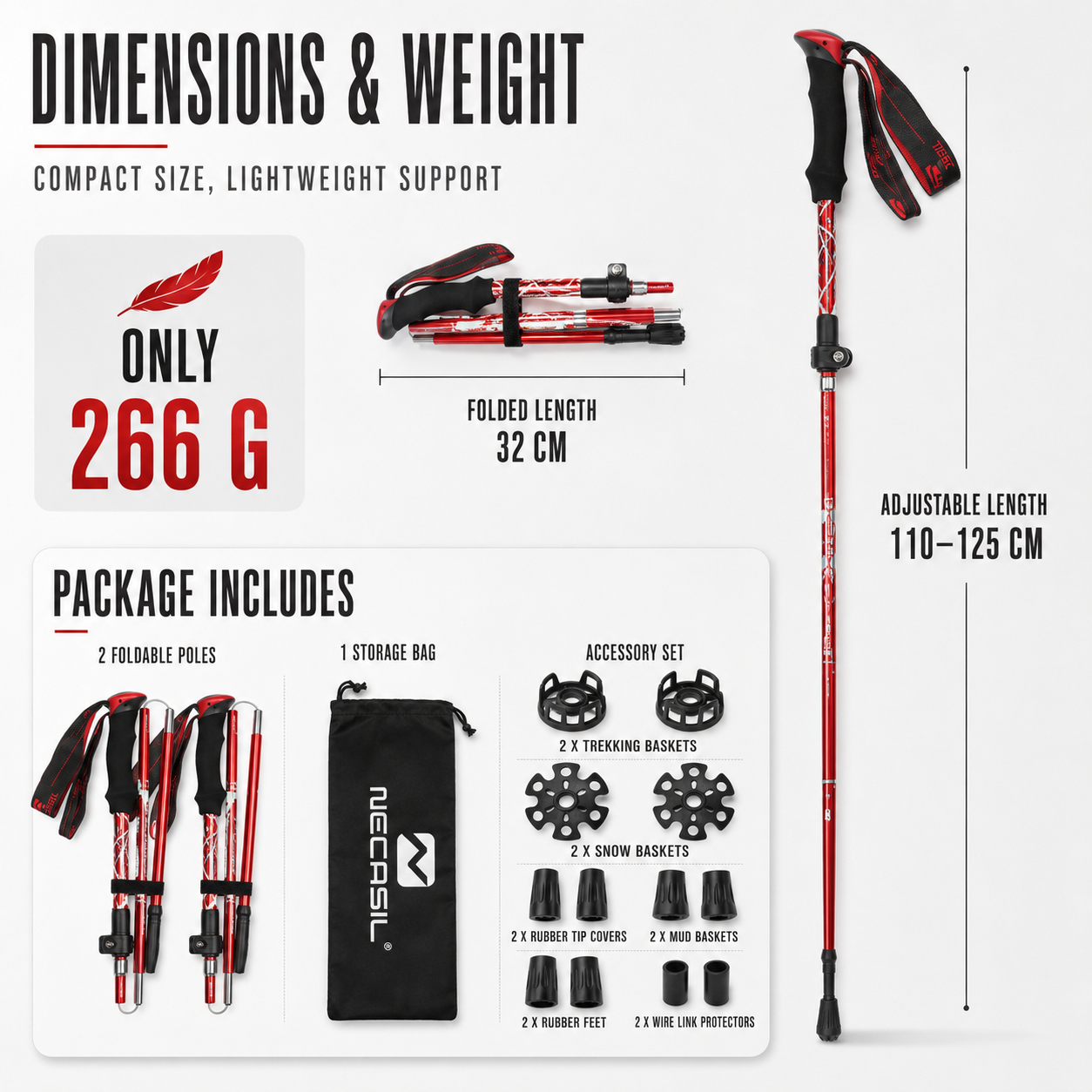Nordspur | Trailix Foldable Telescopic Trekking Poles