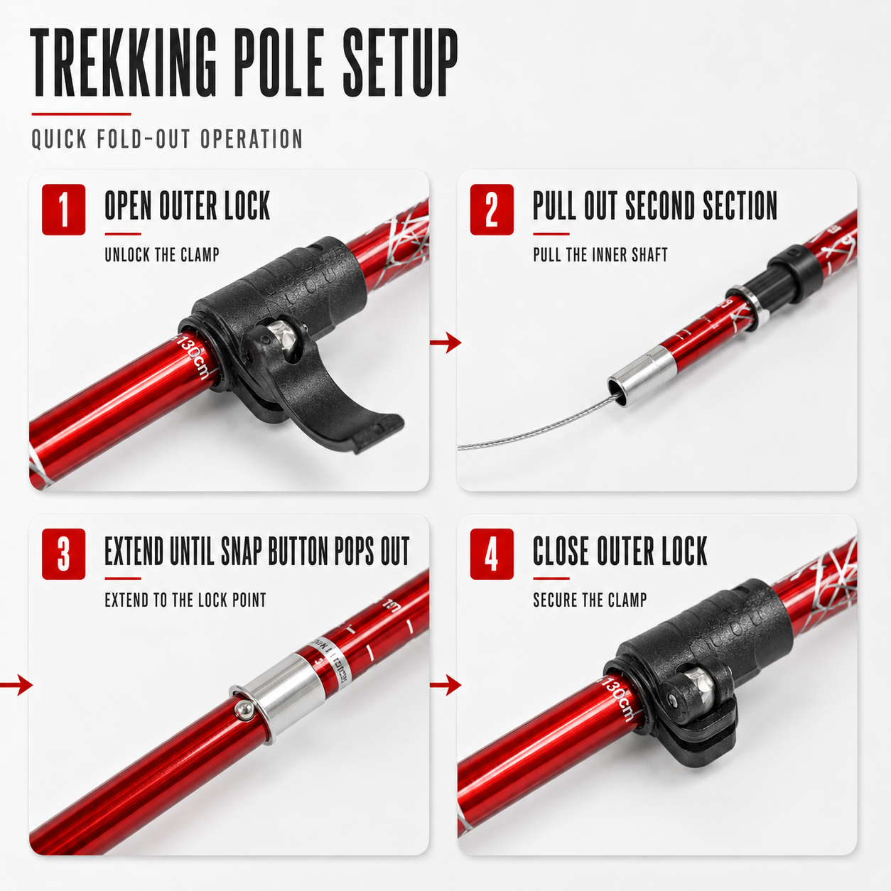 Nordspur | Trailix Foldable Telescopic Trekking Poles