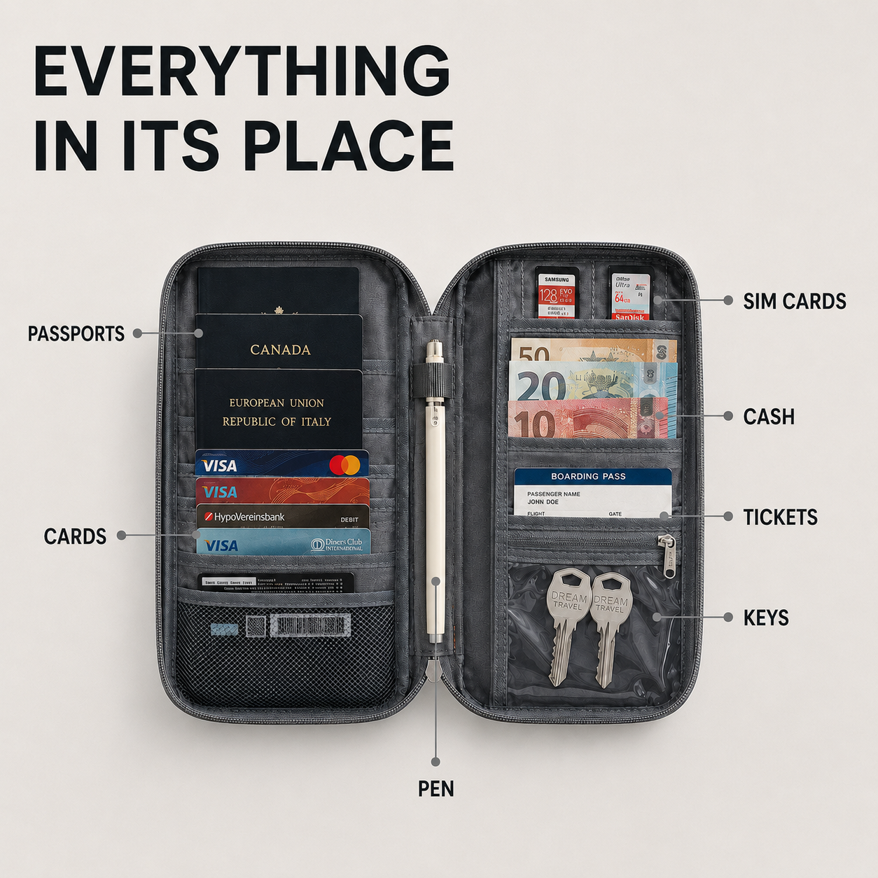 Nordspur | Travelyra Zip Around Passport Organizer