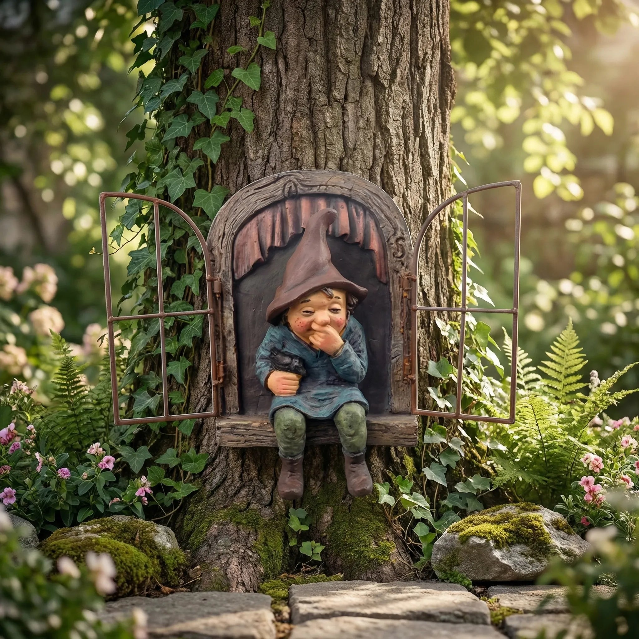 Nordspur | Treewhim Whimsical Elf Hugging Tree Statue