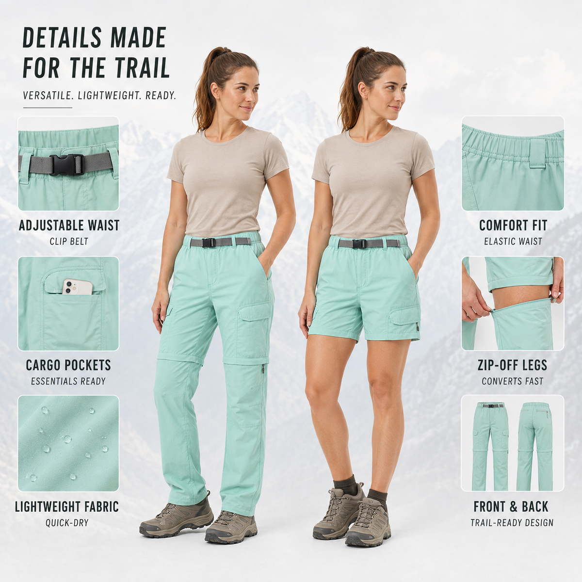 Nordspur | Treklite Convertible Zip-Off Cargo Hiking Trousers