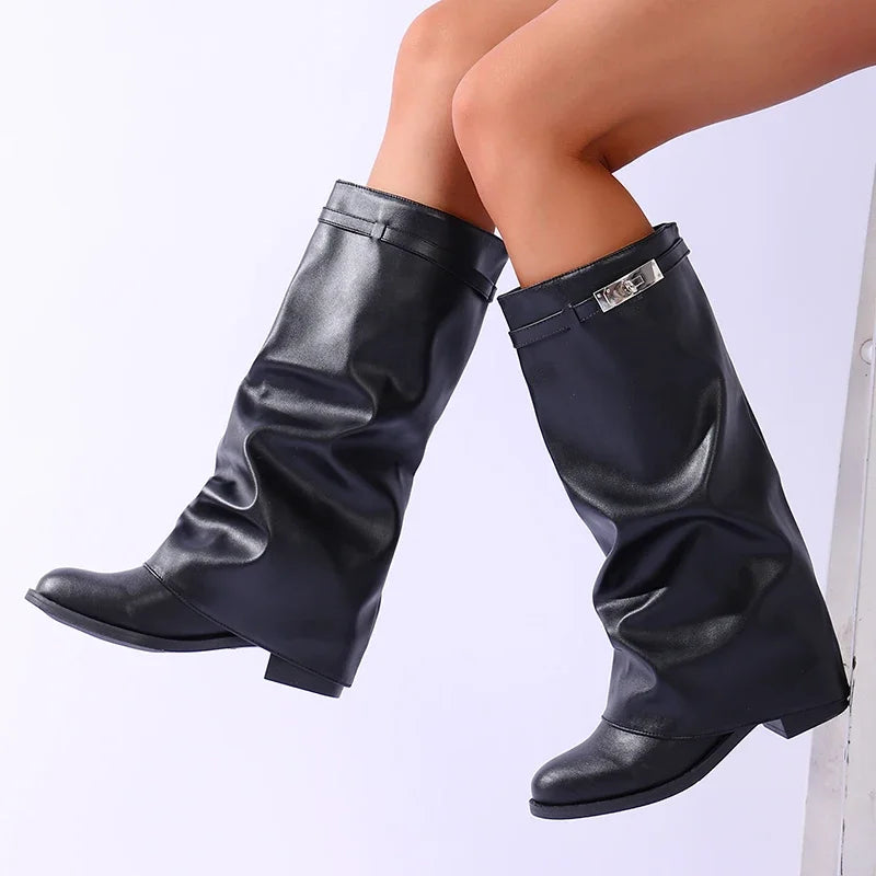 Nordspur | Trelise Slouchy Knee High Heeled Boots