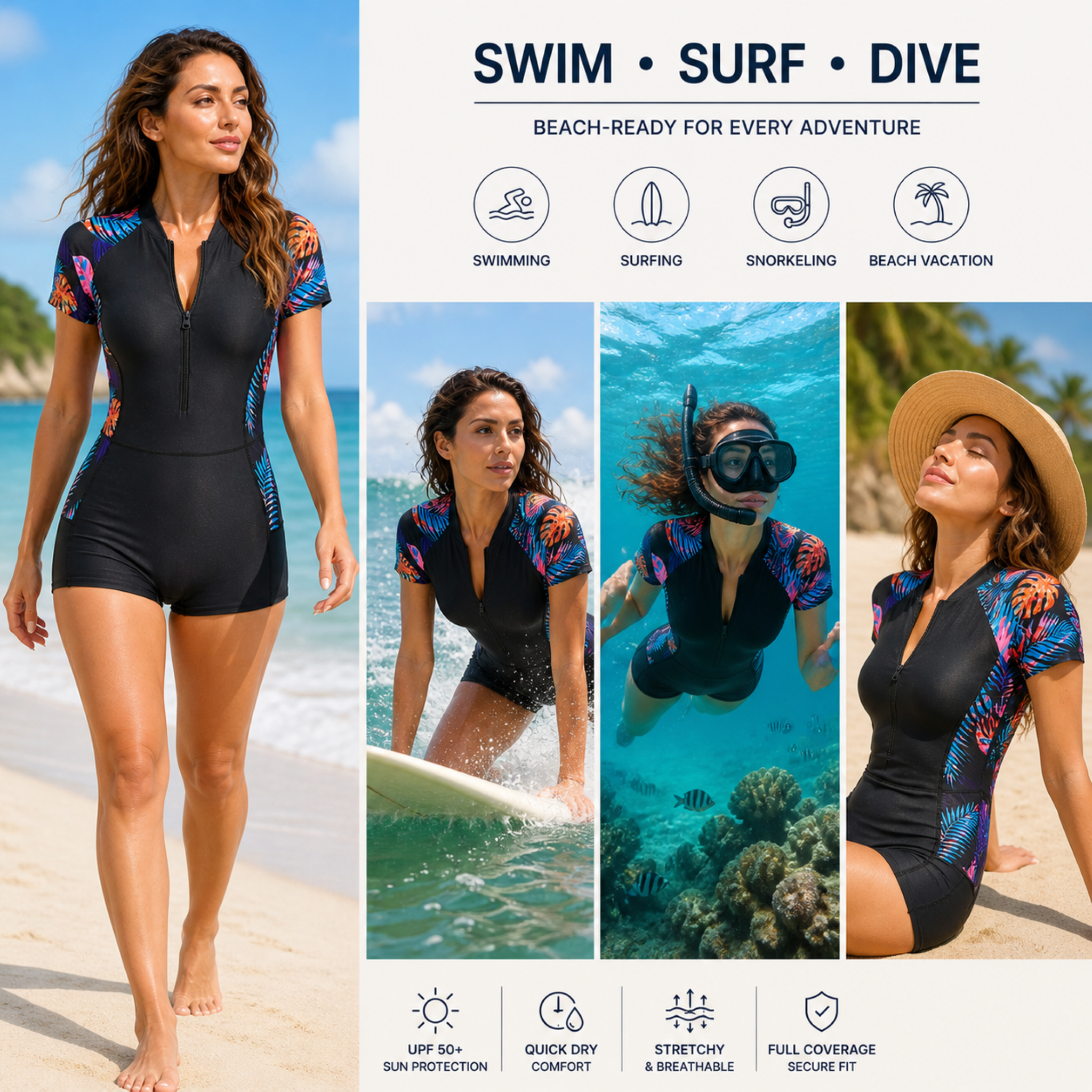 Nordspur | Tropiflow Short Sleeve One Piece Suit