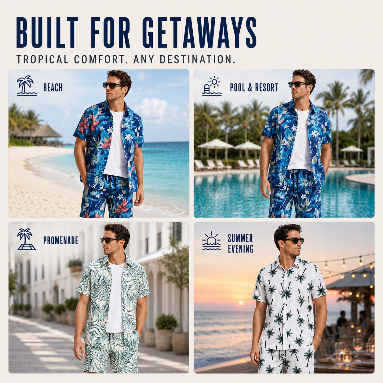Nordspur | Tropivex Tropical Print Shirt And Shorts Set