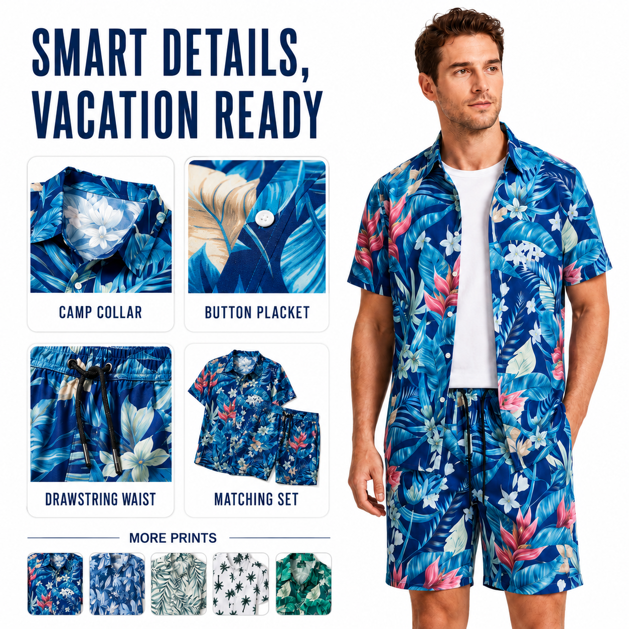 Nordspur | Tropivex Tropical Print Shirt And Shorts Set