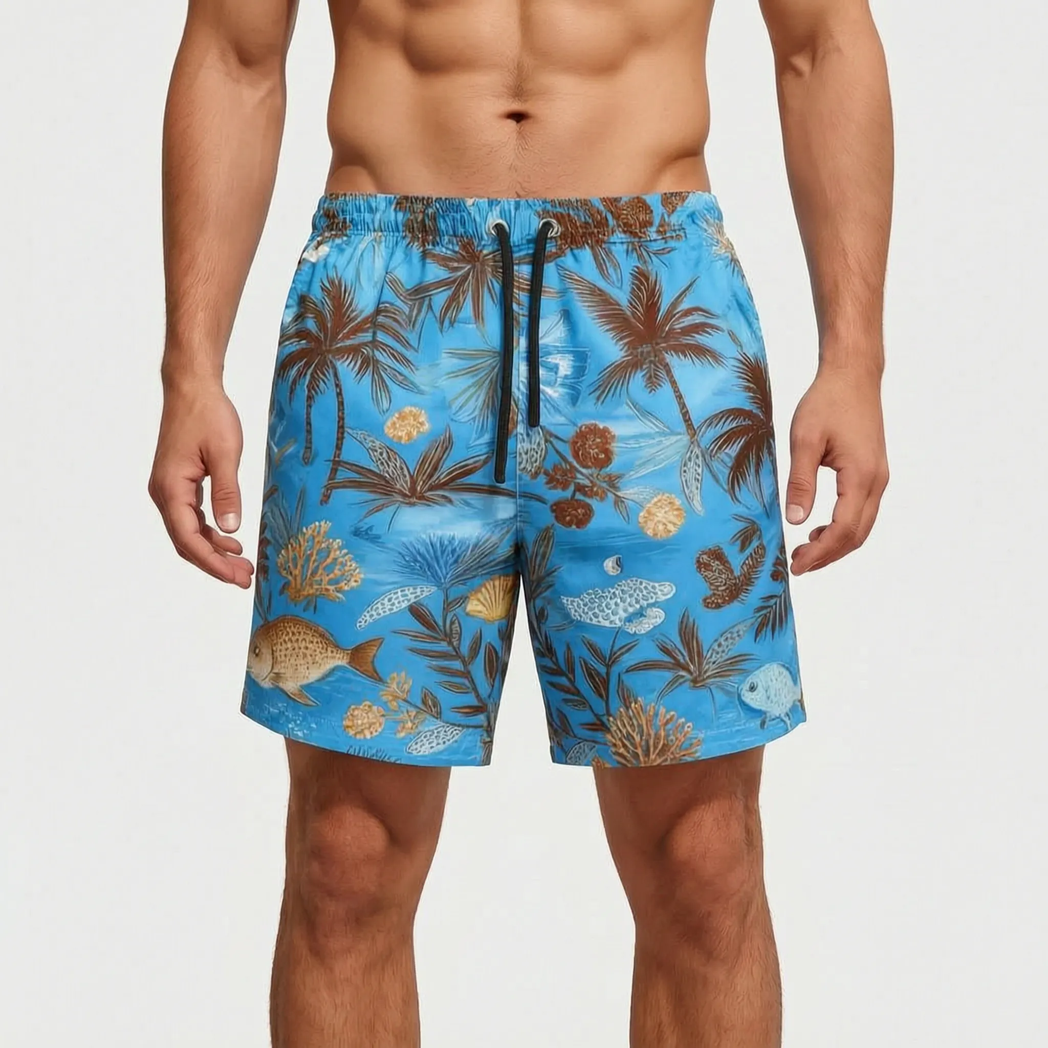 Nordspur | Tropivibe Casual Tropical Print Men's Swim Trunks