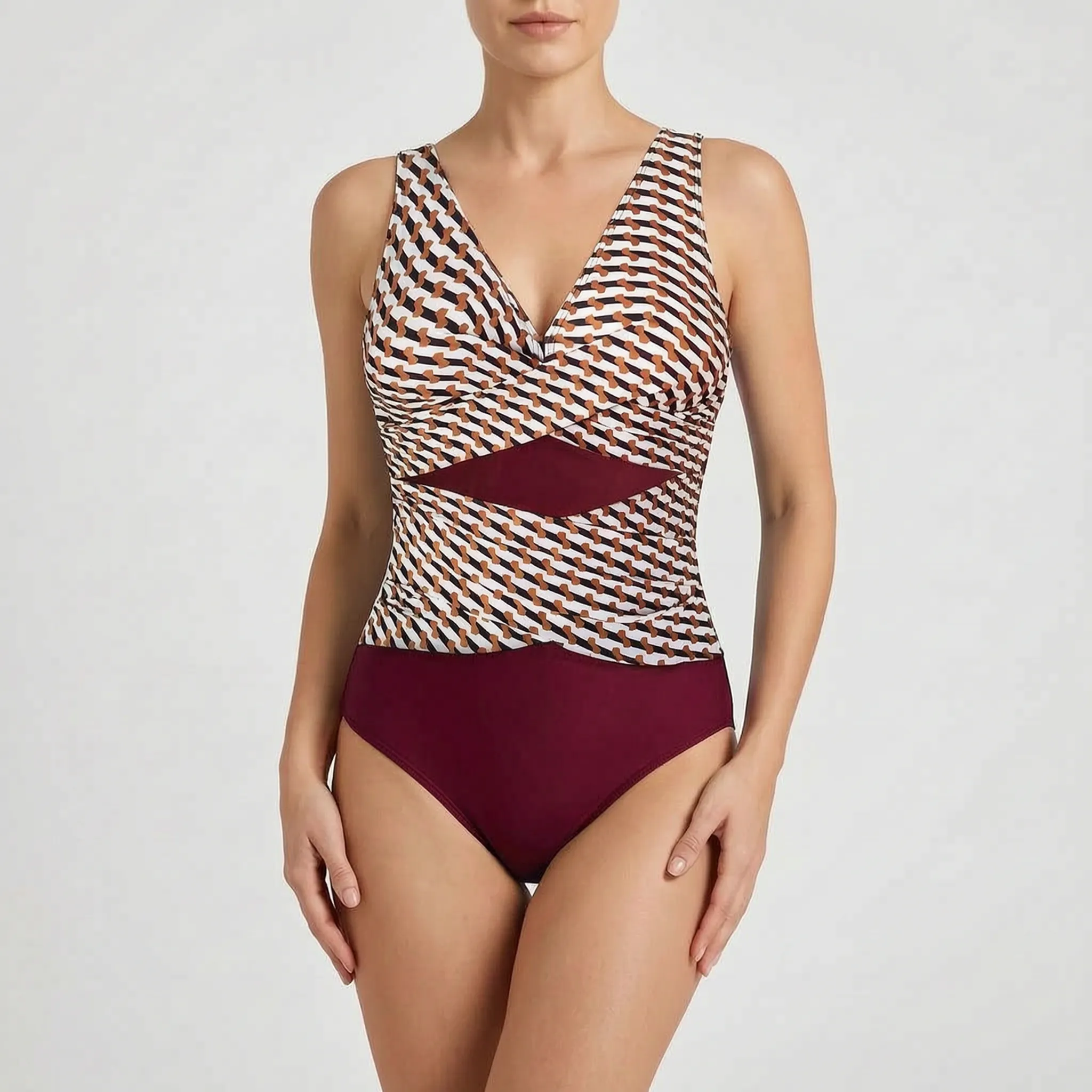 Nordspur | Vantari V-Neck Colour Block One Piece Swimsuit