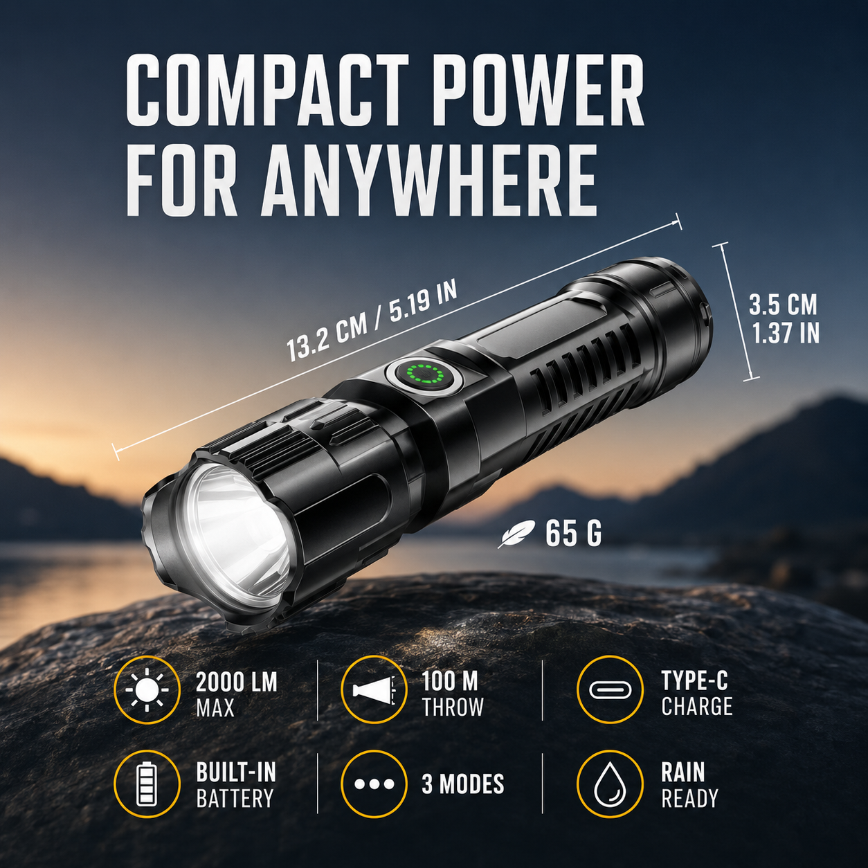 Nordspur | Vantorix High Power Rechargeable Flashlight