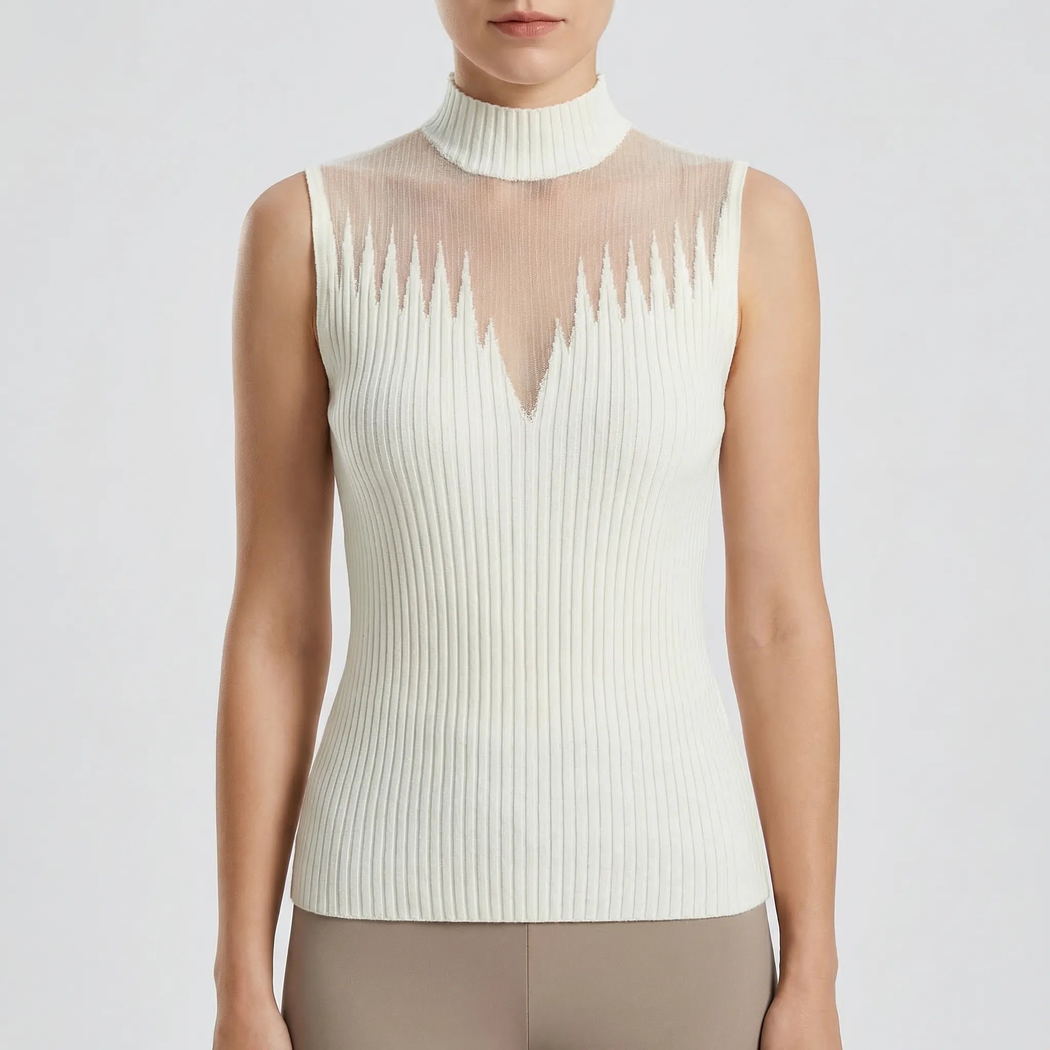 Nordspur | Veilknit Semi-Sheer Sleeveless Knitted Vest