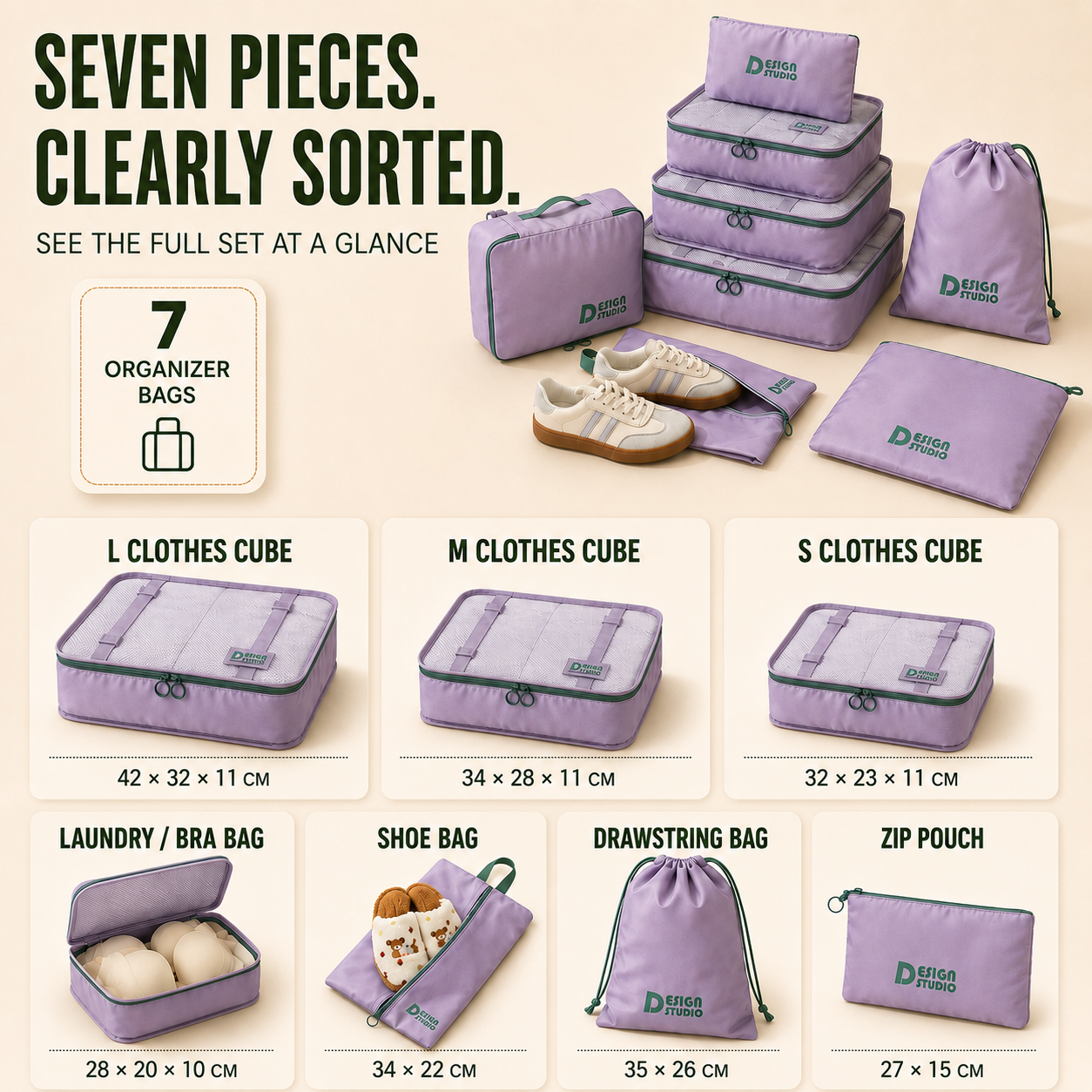 Nordspur | VeldoraPack Seven Piece Travel Organizer Set