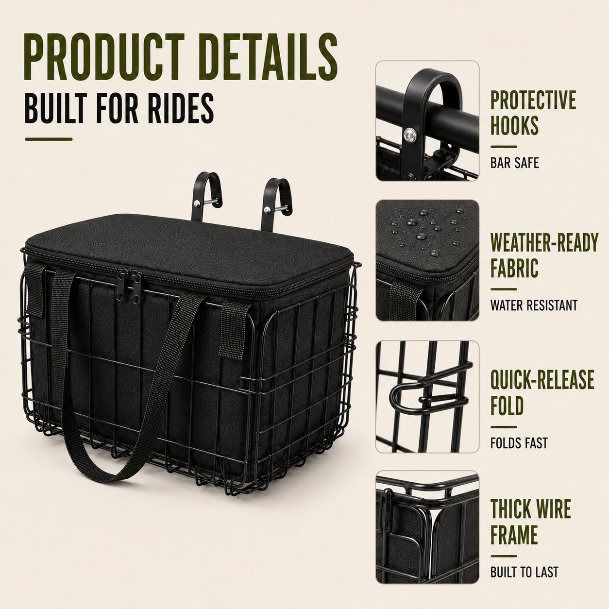 Nordspur | Veldrix Large Capacity Front And Rear Bike Basket