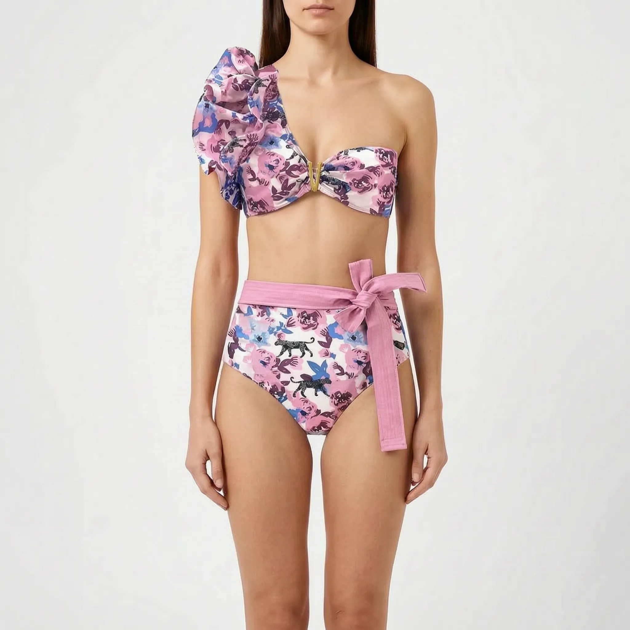 Nordspur | Veliura Ruffled High Waisted Bikini Set