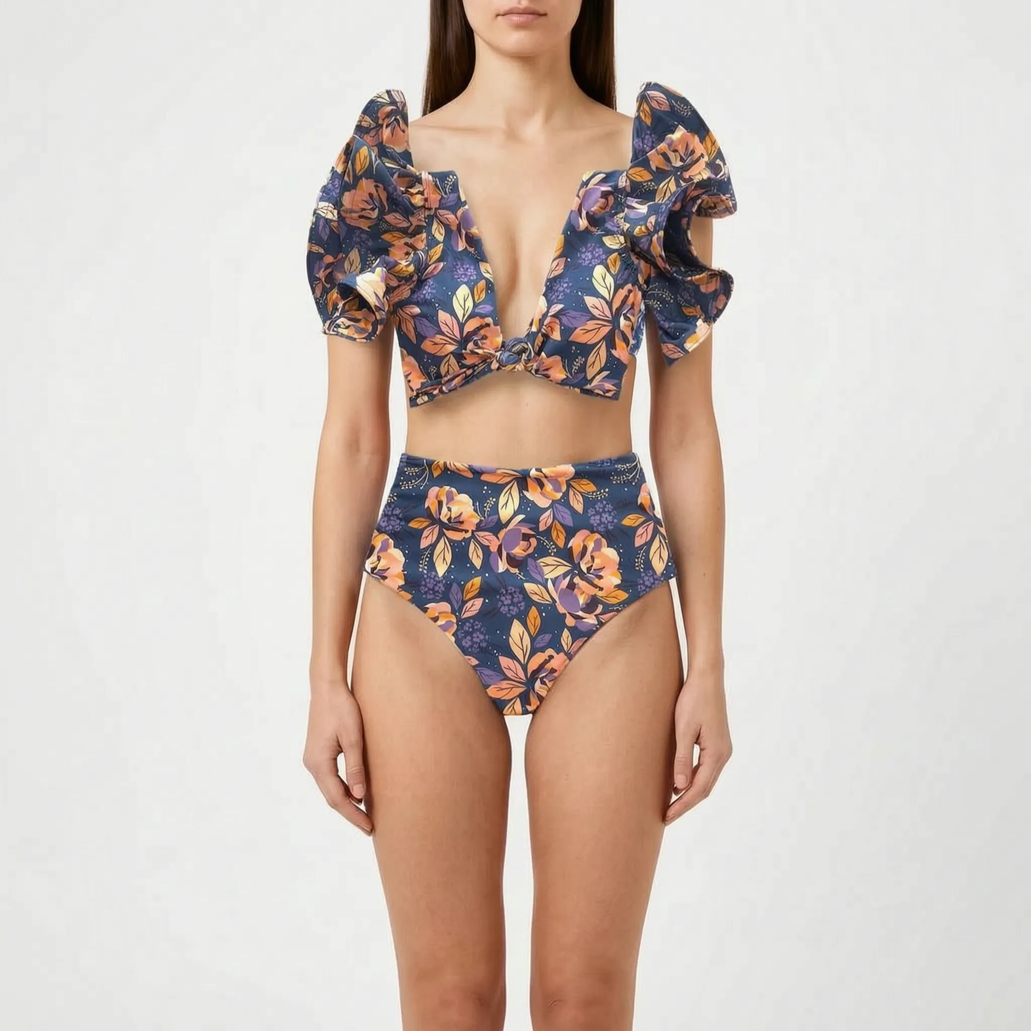Nordspur | Veliura Ruffled High Waisted Bikini Set