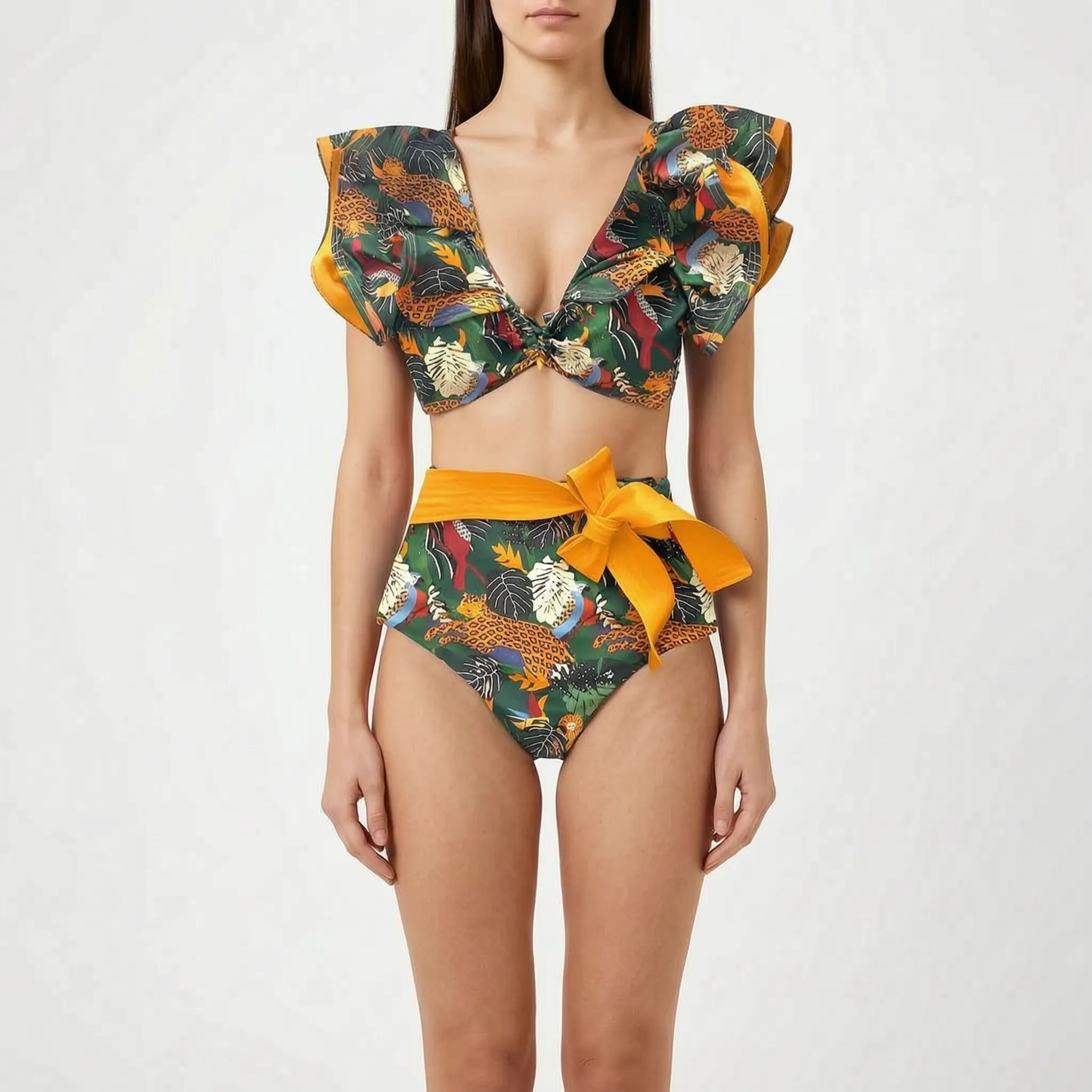 Nordspur | Veliura Ruffled High Waisted Bikini Set