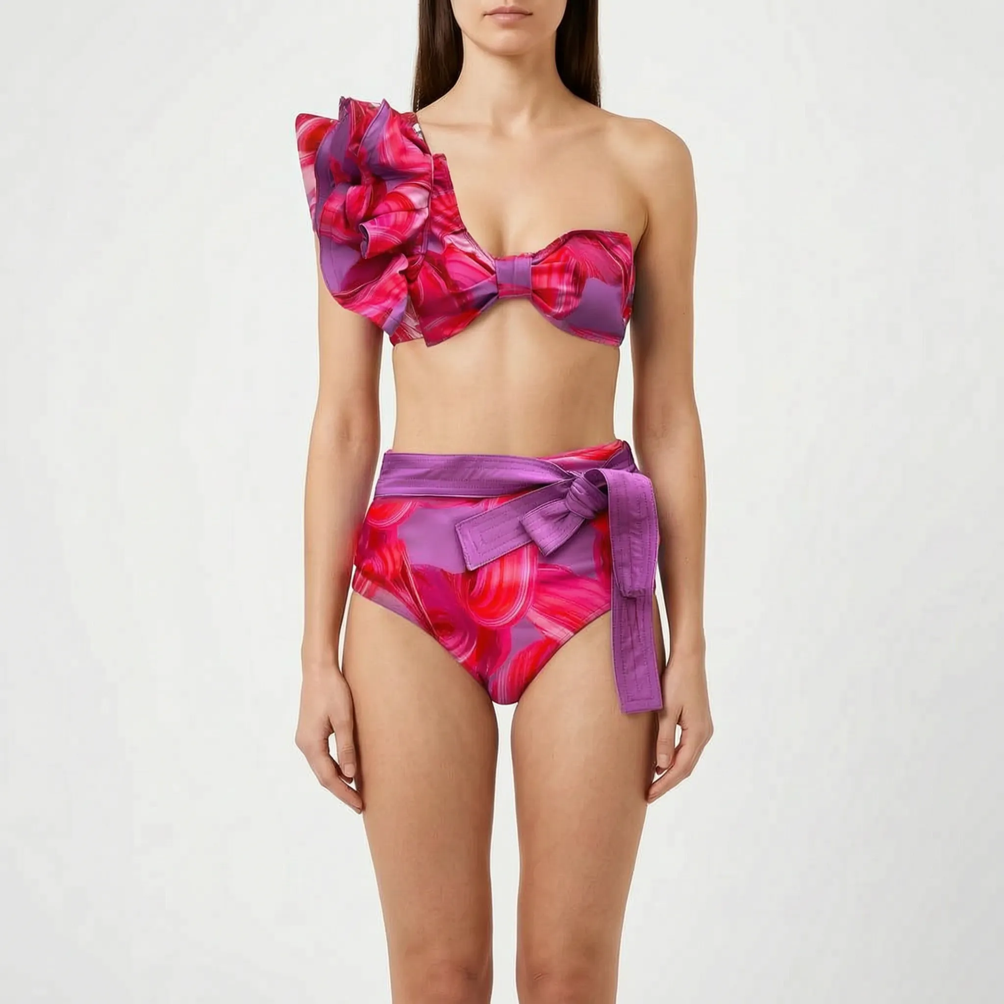 Nordspur | Veliura Ruffled High Waisted Bikini Set
