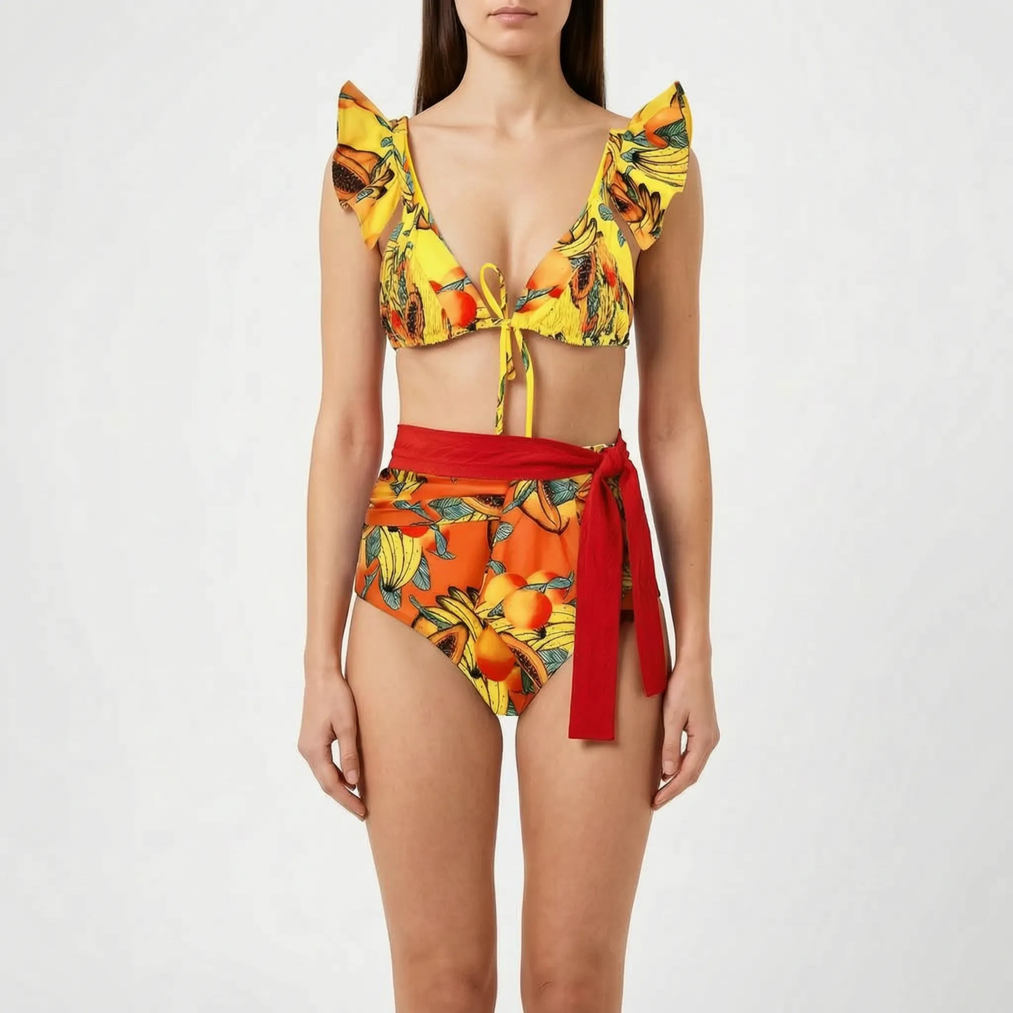 Nordspur | Veliura Ruffled High Waisted Bikini Set