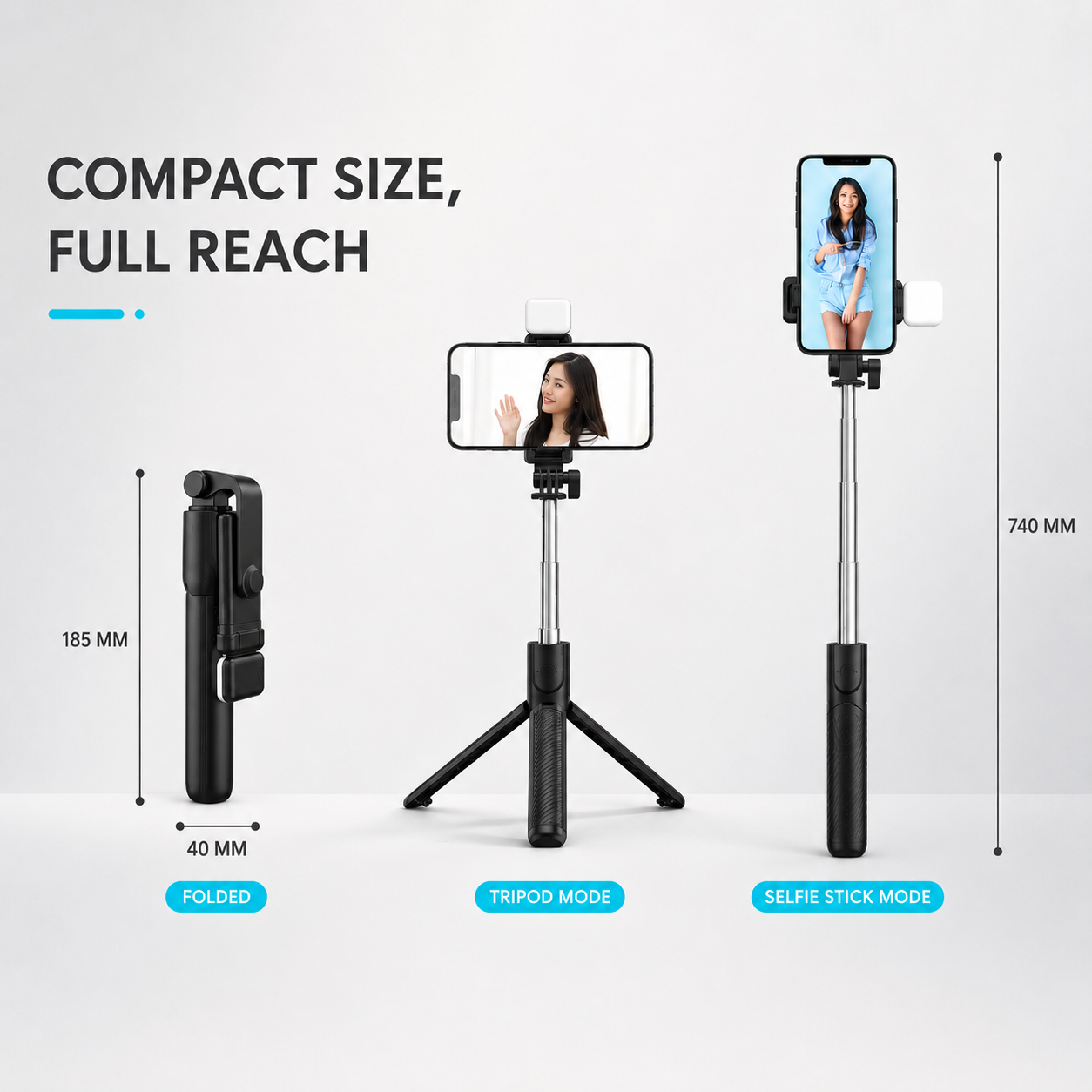 Nordspur | VeloGrip Retractable Selfie Stick Tripod