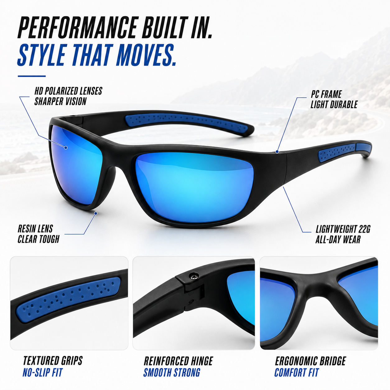 Nordspur | VeloShade Wrap-Around Men's Sports Sunglasses