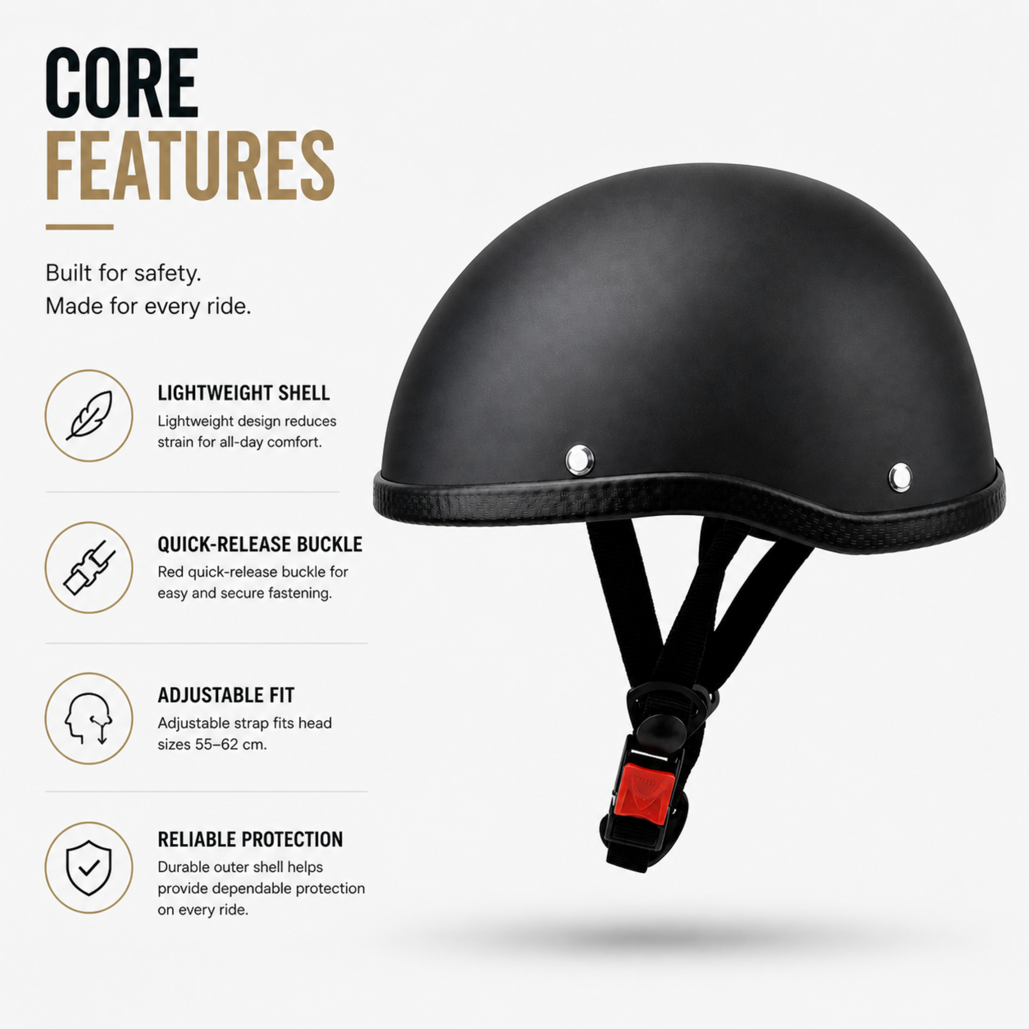 Nordspur | Velodome Ultralight Retro Half-Face Motorcycle Helmet