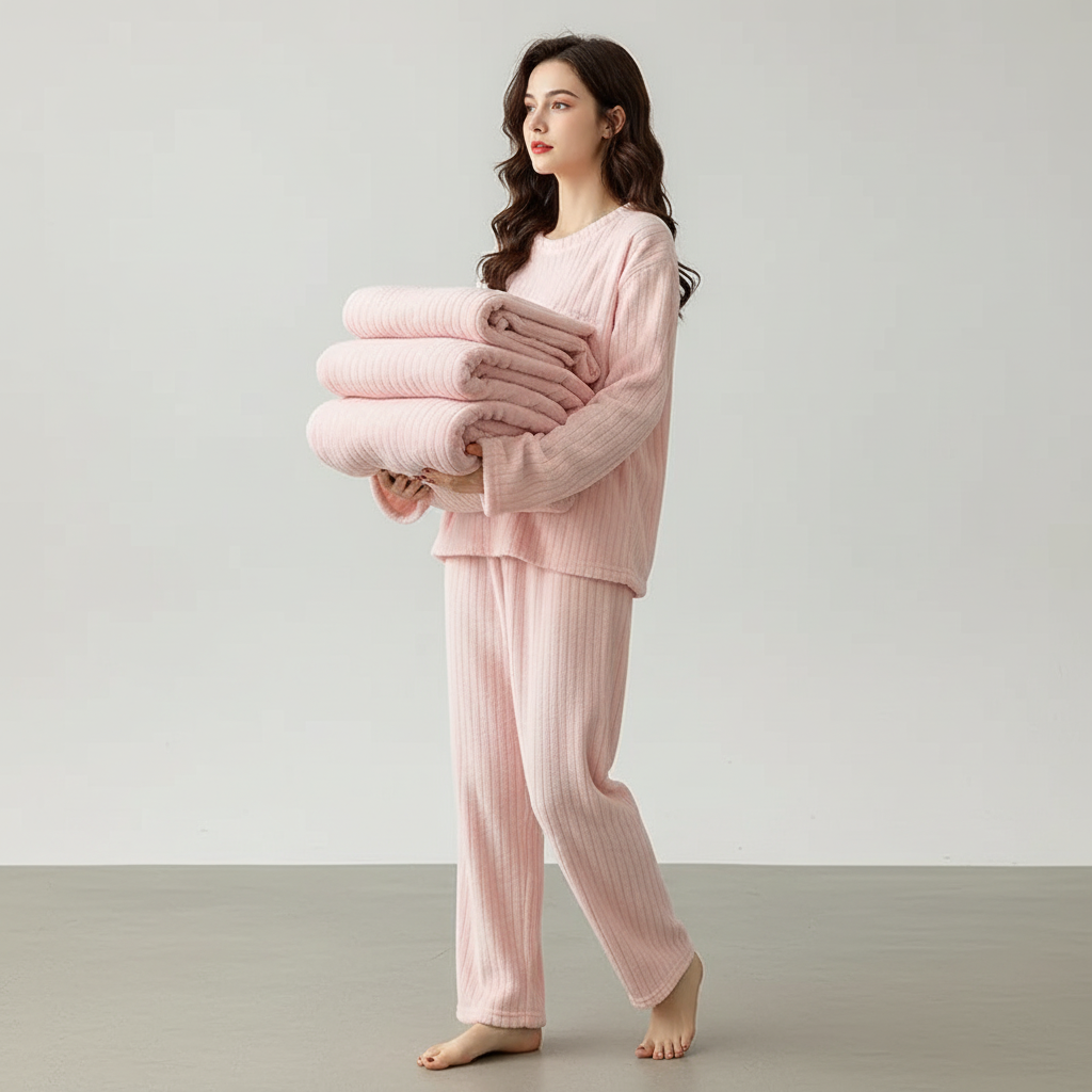 Nordspur | VelouraWarm Padded Long Sleeve Pajama Set