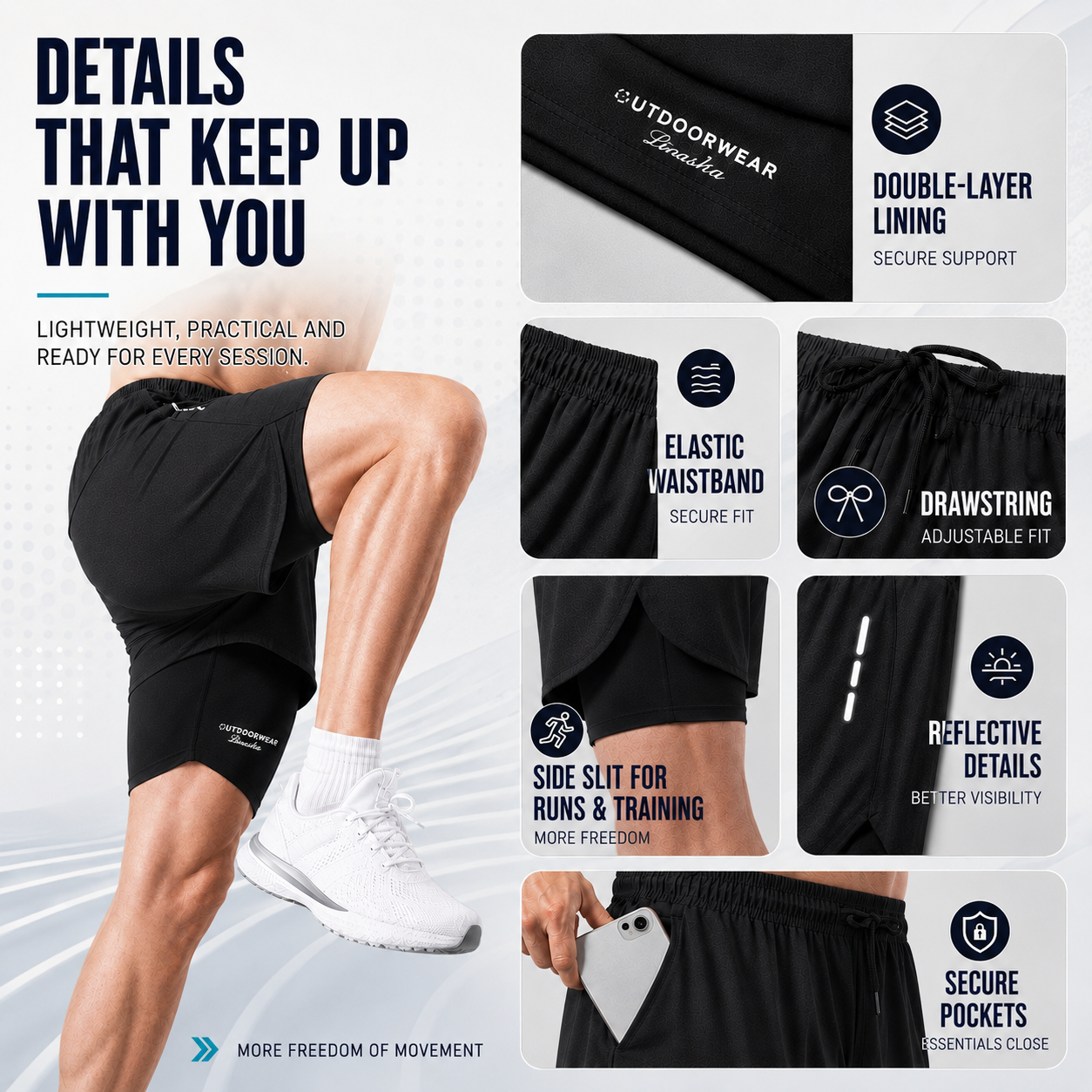 Nordspur | Veltoro Two In One Running Shorts
