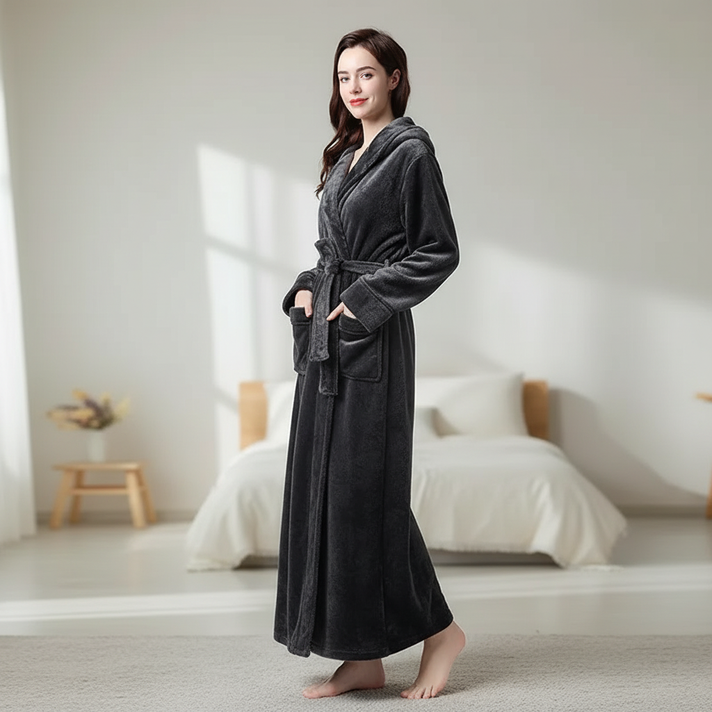 Nordspur | Velurine Extra Long Hooded Robe
